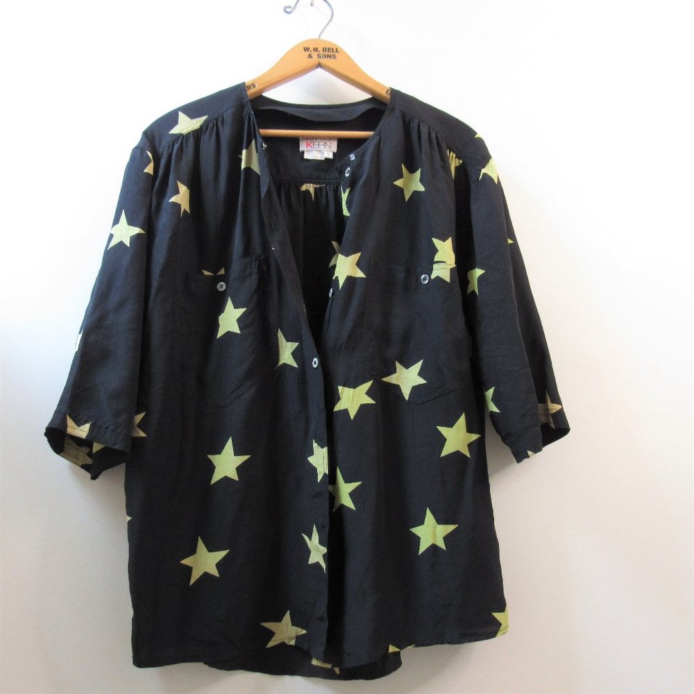 Vintage Otto Kern Pure Silk Shirt with Stars